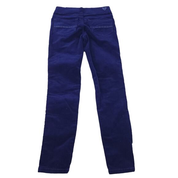 Justice Blue Corduroy Pants Size 10 Girls Pants, Cotton Blend, Zip Up, Belt Loop - Picture 2 of 3